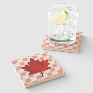 Posavasos De Piedra Hoja de arce de Canadá por Shirley Taylor