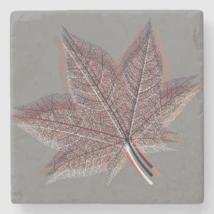 Posavasos De Piedra Hoja de invierno