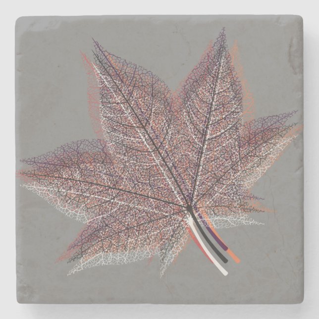 Posavasos De Piedra Hoja de invierno (Anverso)