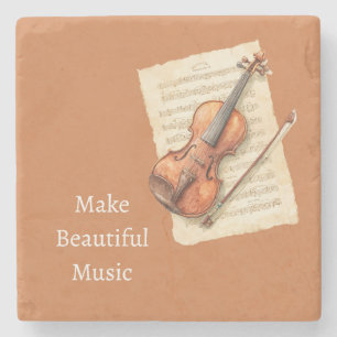 Posavasos De Piedra Hoja de música de violín