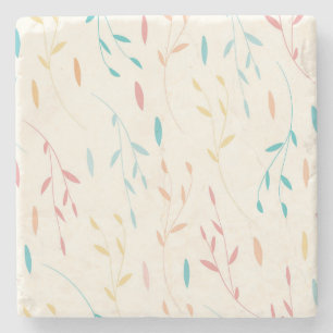 Posavasos De Piedra hojas de árbol