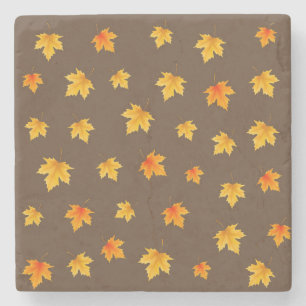 Posavasos De Piedra Hojas de arce de otoño