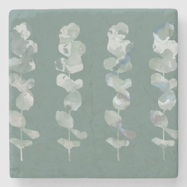 Posavasos De Piedra Hojas de Eucalyptus (Anverso)