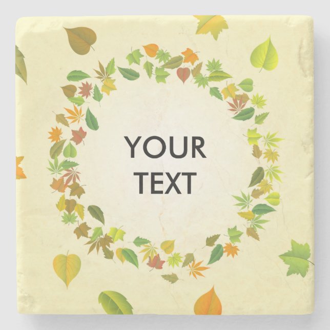 Posavasos De Piedra Hojas de otoño (Anverso)