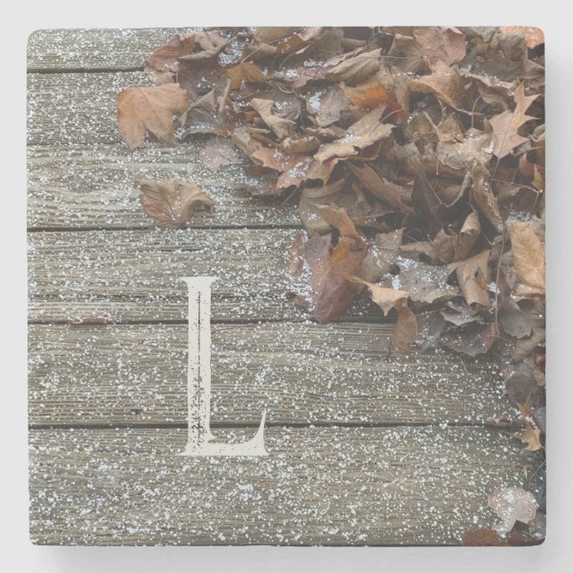 Posavasos De Piedra Hojas de otoño con estuche para iPhone/iPad de nie (Anverso)