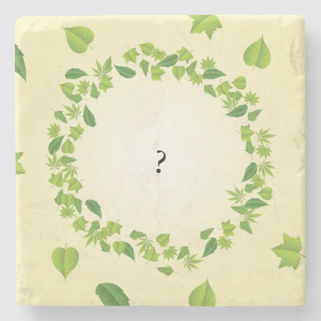 Posavasos De Piedra Hojas de primavera (Anverso)