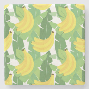 Posavasos De Piedra Hojas del plátano y modelo de la fruta
