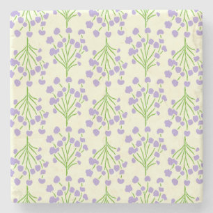 Posavasos De Piedra Hojas delicadas trepadoras Lavanda suave absorbe