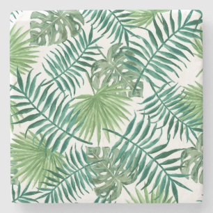 Posavasos De Piedra Hojas tropicales de selva