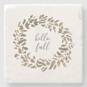 Posavasos De Piedra Hola Caída Bienvenida Wreath Decoración Otoño
