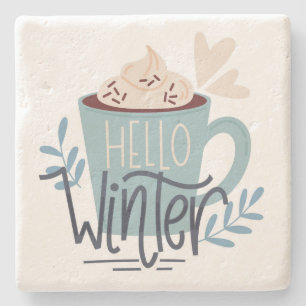 Posavasos De Piedra Hola invierno