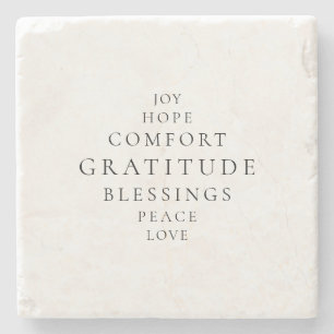 Posavasos De Piedra Holiday Joy Hope Peace Love Gratitude