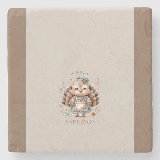 Posavasos De Piedra Holiday Turquía Añadir texto Personalizado (Anverso)