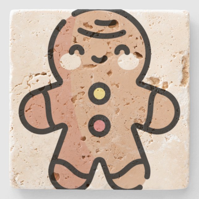 Posavasos De Piedra hombre de jengibre (Anverso)