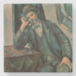 Posavasos De Piedra Hombre de Paul Cezanne el que fuma un tubo
