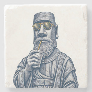Posavasos De Piedra Hombre de Piedra Genial Coaster de Piedra de Arte