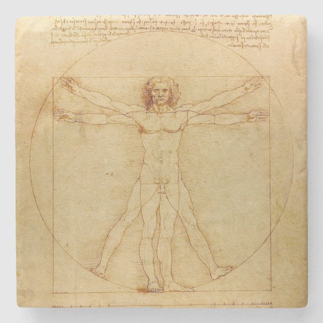 Posavasos De Piedra Hombre de Vitruvian de da Vinci (Anverso)