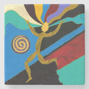 Posavasos De Piedra Hombre del caos - Montaña de piedra de mármol