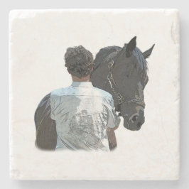 Posavasos De Piedra Hombre sosteniendo la montaña rusa de piedra de lu