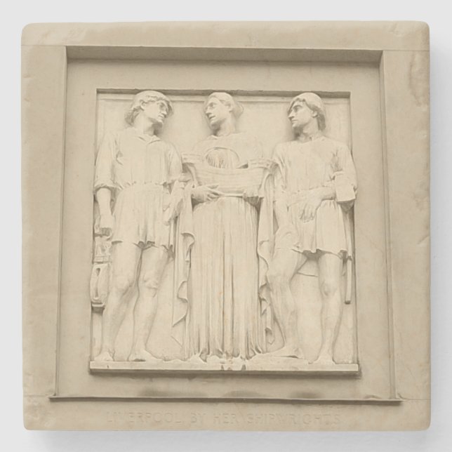 Posavasos De Piedra Hombres tramando (Anverso)