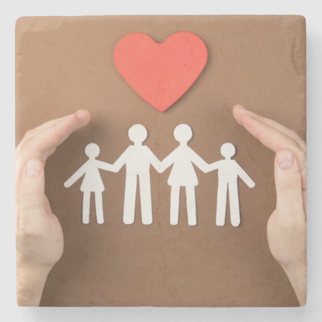 Posavasos De Piedra Hombres y Papel ✋ (Anverso)