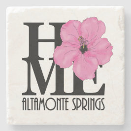 Posavasos De Piedra HOME Altamonte Springs Pink Hibiscus