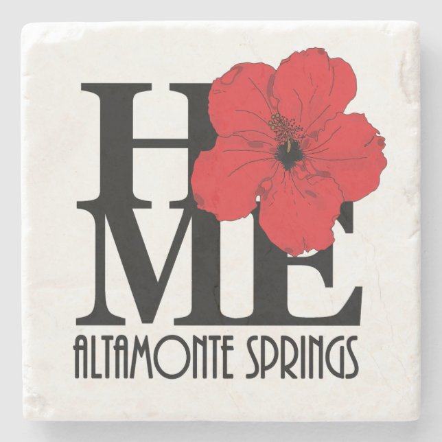 Posavasos De Piedra HOME Altamonte Springs Red Hibiscus (Anverso)