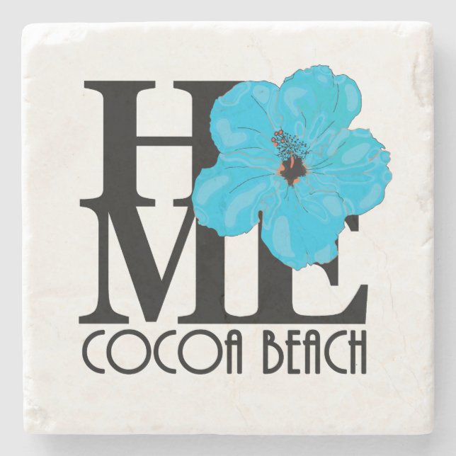 Posavasos De Piedra HOME Cocoa Beach Blue Hibiscus (Anverso)