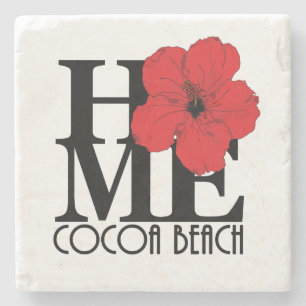 Posavasos De Piedra HOME Cocoa Beach Red Hibiscus