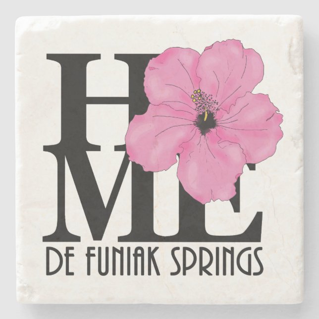 Posavasos De Piedra HOME De Funiak Springs Pink Hibiscus (Anverso)