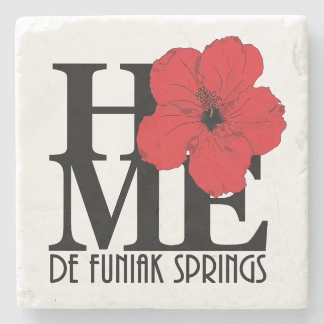 Posavasos De Piedra HOME De Funiak Springs Red Hibiscus (Anverso)
