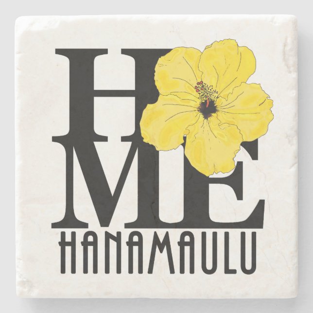 Posavasos De Piedra HOME Hanamaulu Hawaii Amarillo (Anverso)