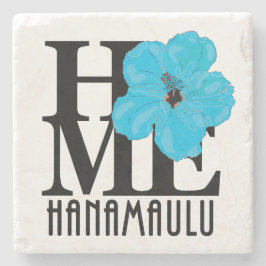 Posavasos De Piedra HOME Hanamaulu Hawaii Blue Hibscus