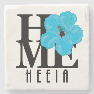 Posavasos De Piedra HOME Heeia Hawaii Blue Hibiscus