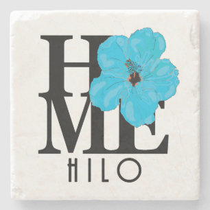 Posavasos De Piedra HOME Hilo Hawaii Blue Hibiscus