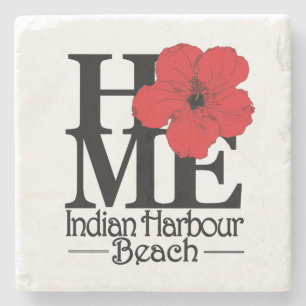 Posavasos De Piedra HOME Indian Harbor Beach Red Hibiscus