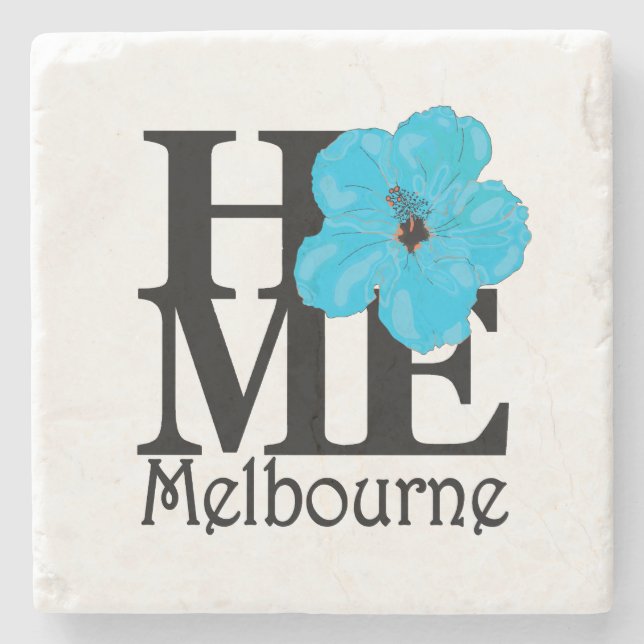 Posavasos De Piedra HOME Melbourne Blue Hibiscus (Anverso)