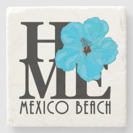 Posavasos De Piedra HOME Mexico Beach Florida Blue Hibiscus