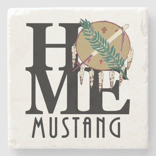 Posavasos De Piedra HOME Mustang Oklahoma (Anverso)