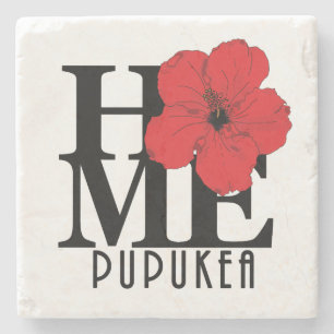 Posavasos De Piedra HOME Pupukea Red Hibiscus