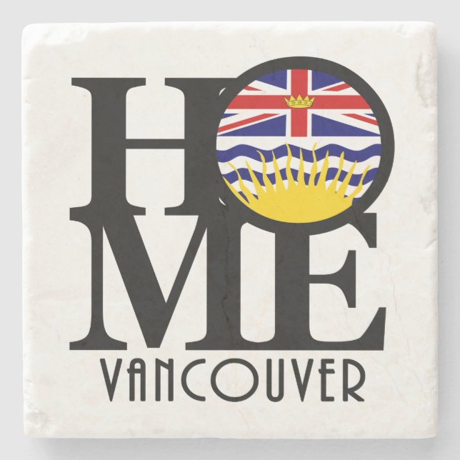 Posavasos De Piedra HOME Vancouver (Bandera BC) (Anverso)