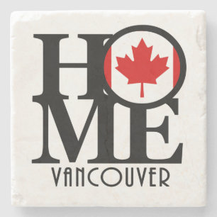 Posavasos De Piedra HOME Vancouver (Bandera canadiense)