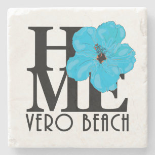 Posavasos De Piedra HOME Vero Beach Blue Hibiscus