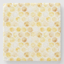 Posavasos De Piedra Honeycomb amarillo dorado