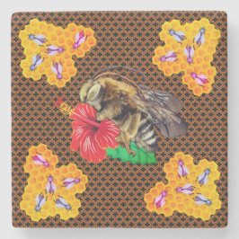 Posavasos De Piedra Honeycomb Bee Garden