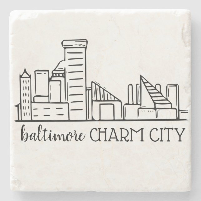 Posavasos De Piedra Horizonte de Baltimore (Anverso)