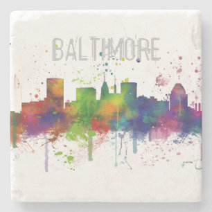 POSAVASOS DE PIEDRA HORIZONTE DE BALTIMORE MARYLAND