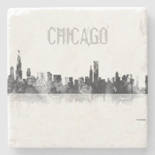Posavasos De Piedra HORIZONTE de CHICAGO ILLINOIS - la piedra bebe el