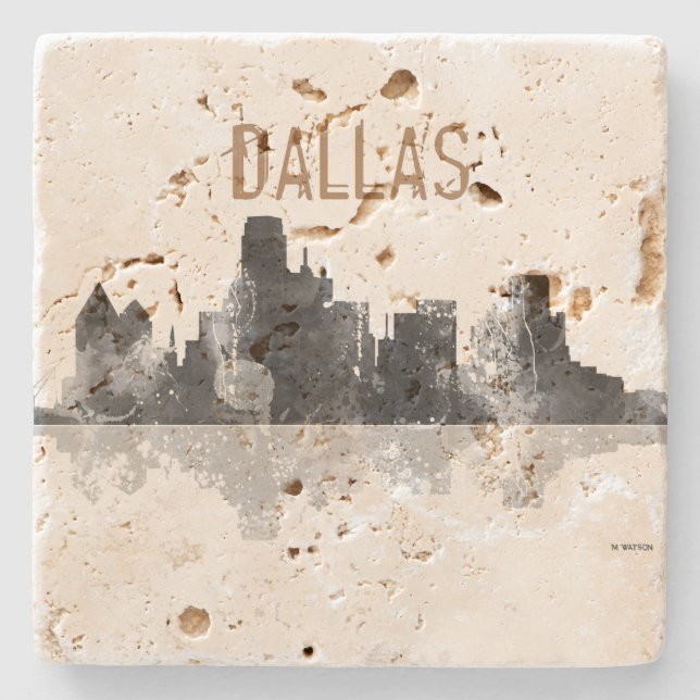 POSAVASOS DE PIEDRA HORIZONTE DE DALLAS, TEJAS (Anverso)