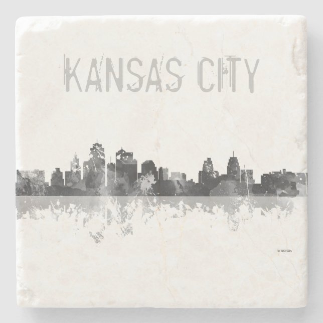 POSAVASOS DE PIEDRA HORIZONTE DE KANSAS CITY, MISSOURI (Anverso)